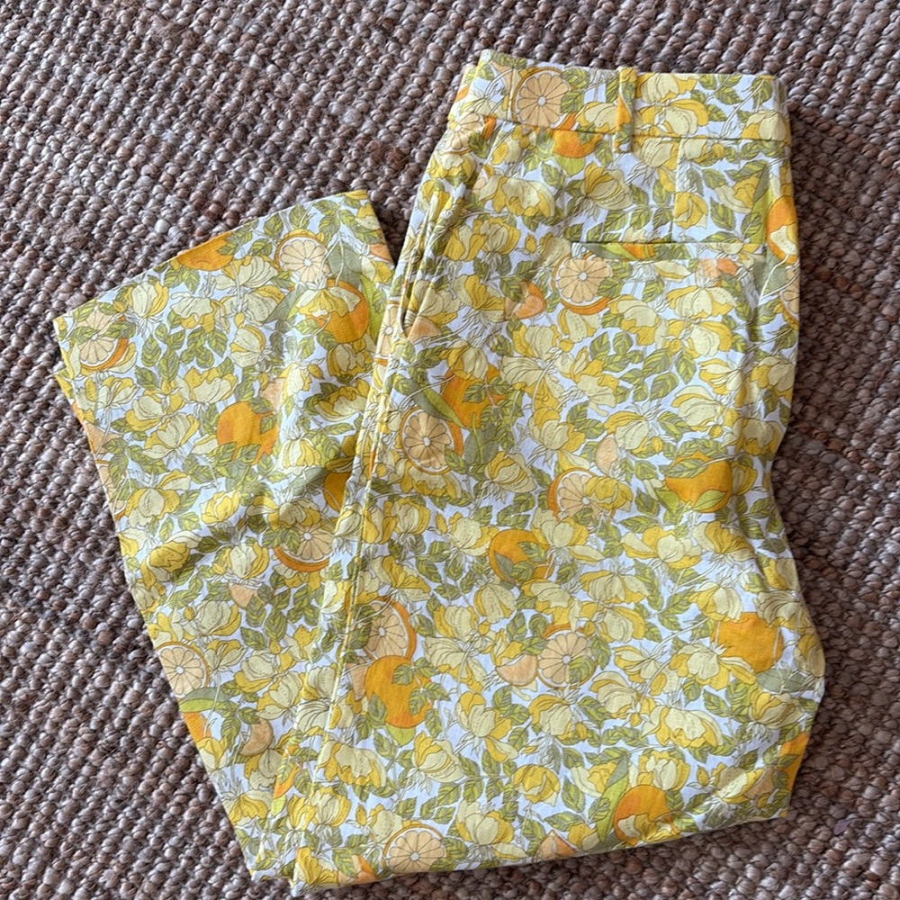 J. Crew Yellow & Green Printed Ankle Pants - Picture 2 of 2